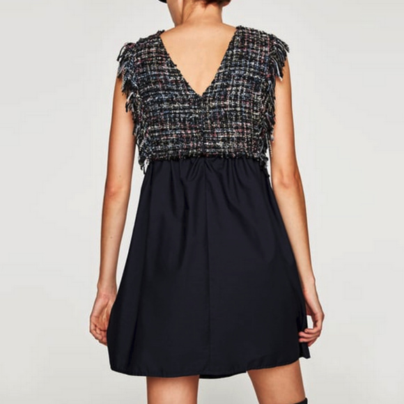 Zara Contrasting Tweed Dress size M - Picture 6 of 8